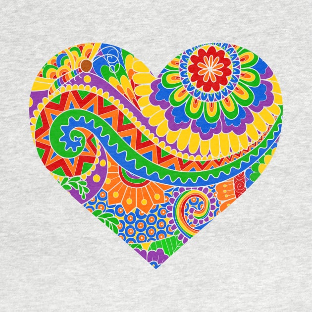 Rainbow Decorative Heart by AlondraHanley